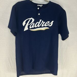 Vintage San Diego Padres 14 Sabroso Youth XL Navy Jersey Teamwork Athletic USA